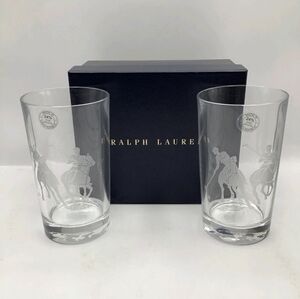 Polo Etched Highball Glass Set - Clear